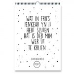 Friese Verjaardagskalender - LICHT BESCHADIGD - Zwart/wit - A4