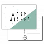 Kaart Warm Wishes - Blauw - A6
