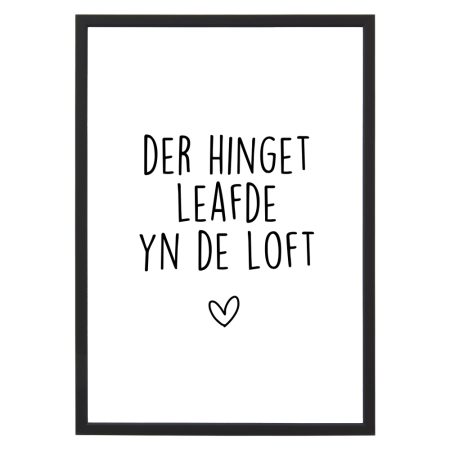 Poster Der Hinget Leafde Yn De Loft – A4 Fries valentijnscadeau