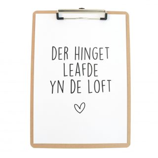 Poster Der Hinget Leafde Yn De Loft - Hardboard Klembord A4 - Krúskes.nl