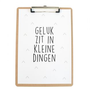 Poster 'Geluk Zit Dingen' A4 + Klembord - Krúskes