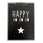Poster 'Happy Ho Ho Ho' A4 + Klembord Grijs