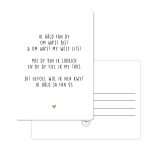 Kaart Ik hâld sa fan ús - Goudfolie - A6