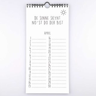 April van smalle Friese verjaardagskalender - Krúskes.nl