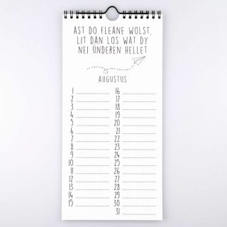 Augustus van smalle Friese verjaardagskalender - Krúskes.nl