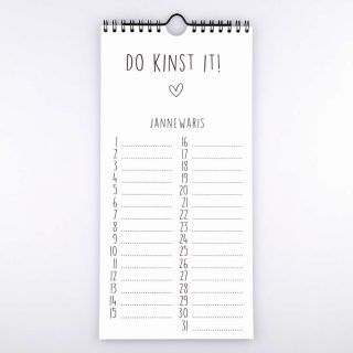 Januari van smalle Friese verjaardagskalender - Krúskes.nl