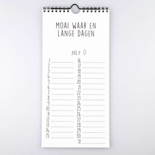 Juli van smalle Friese verjaardagskalender - Krúskes.nl