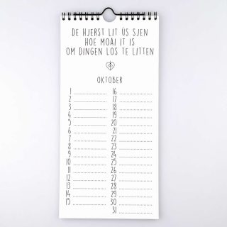 Oktober van smalle Friese verjaardagskalender - Krúskes.nl