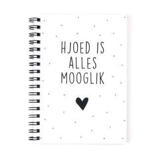 Voorkant Friese notitieboekje - Hjoed is alles mooglik - Wit - A6 - Krúskes.nl