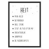 Poster Heit met lijst - Zwart wit - A4 - Krúskes.nl