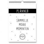Ophangbare Friese weekplanner - Zwart/wit - A4