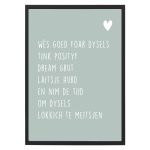 Poster Posityf - Groen/Blauw/Wit - A4