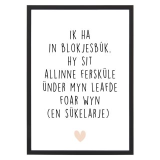 Poster - Blokjesbúk - Lijst - Krúskes