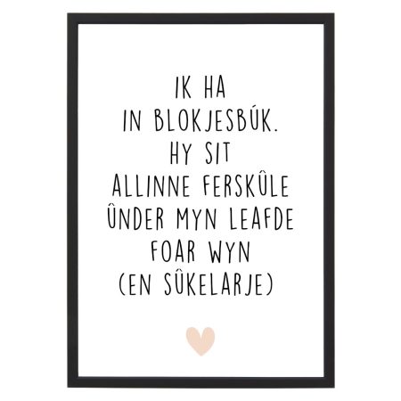 Poster - Blokjesbúk - Lijst - Krúskes