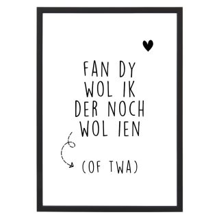Poster - Fan dy wol ik der noch wol ien - Lijst - Krúskes