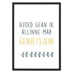 Poster Hjoed Gean Ik Allinne Mar Genietsjen - A4