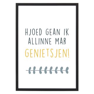 Poster - Hjoed gean ik allinne mar genietsjen - Lijst - Krúskes
