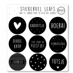 Stickervel Leafs - Zwart/wit - 9 stickers