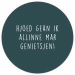 Muurcirkel Hjoed Gean Ik Alinne Mar Genietsjen - Petrol blauw - 30 cm