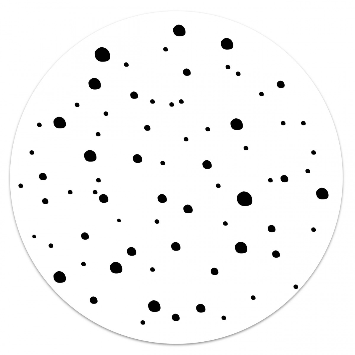 Muurcirkel Dots Zwart/wit - 30 cm