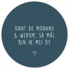 Muurcirkel Oant de moanne - Jeansblauw - 30 cm