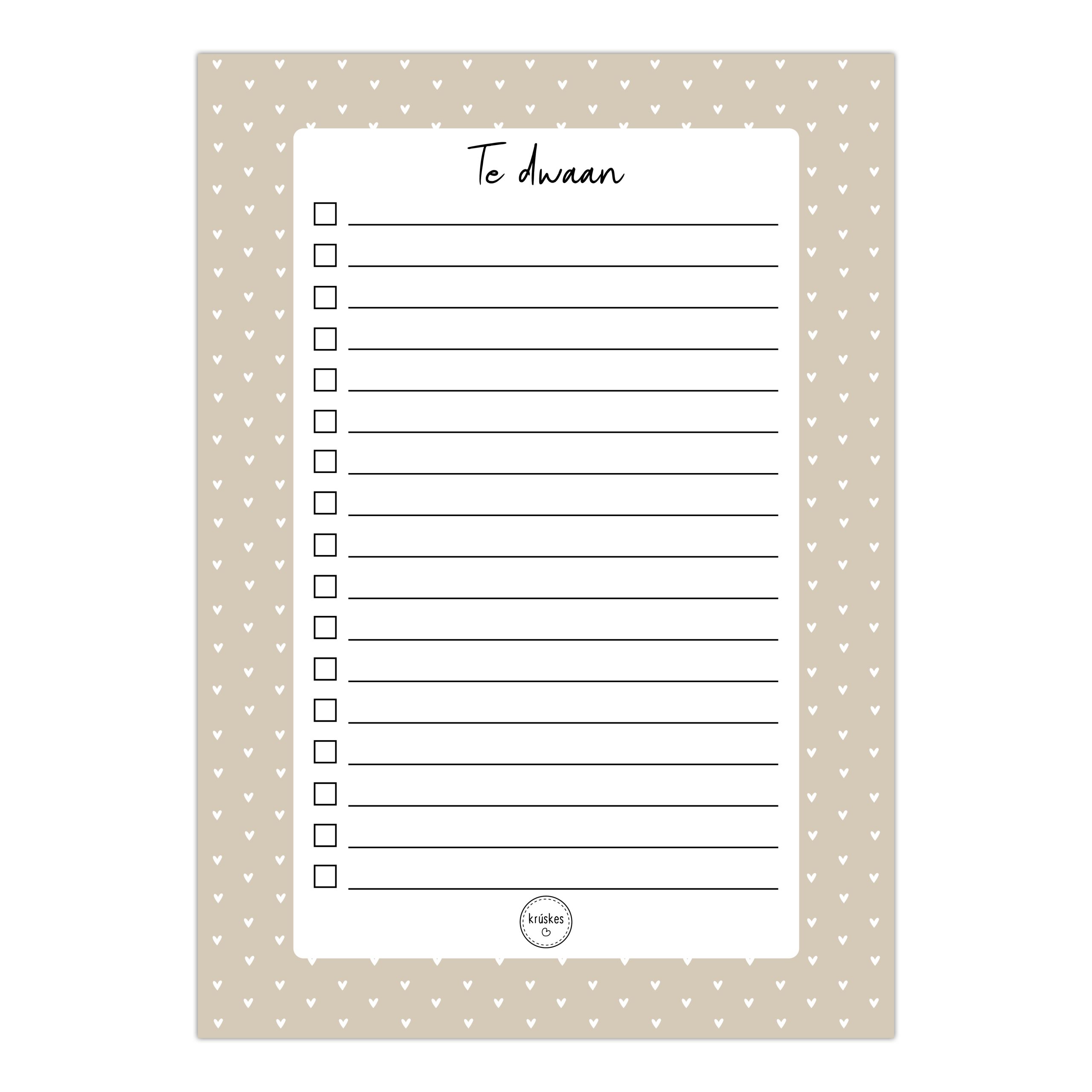 Fries Notitieblok 'Te Dwaan' - Beige - A5