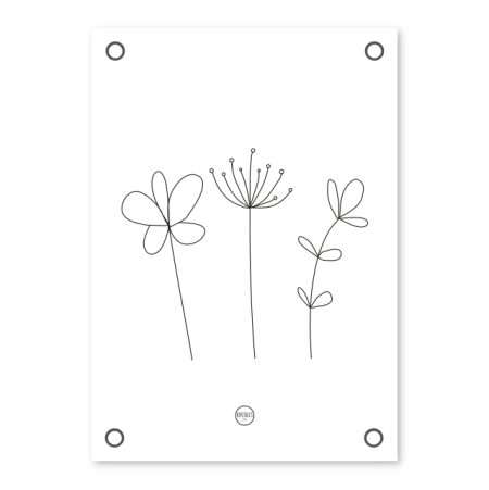 Tuinposter – Bloemen Zwart/wit Fries valentijnscadeau