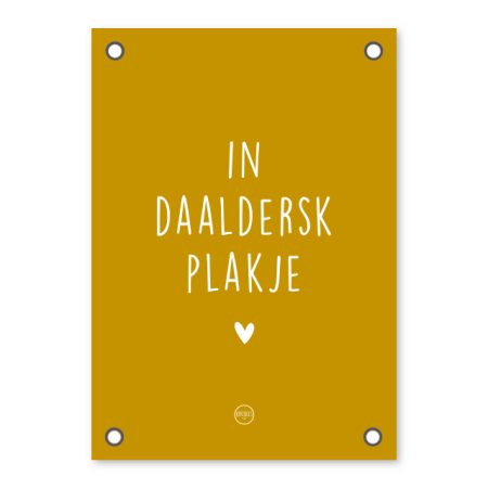 Friese Tuinposter – Daaldersk Plakje – Mosterdgeel Kadotips