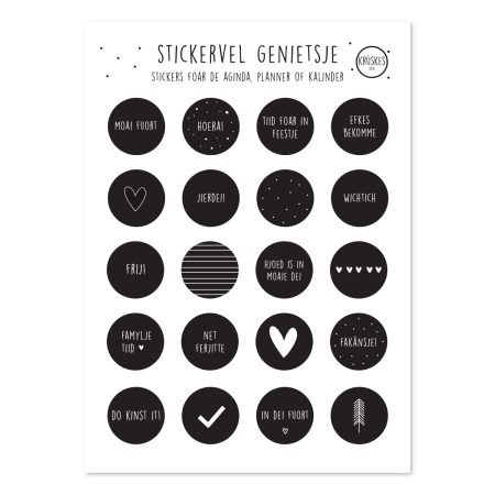 Stickervel Genietsje – Stickers foar de aginda, planner of kalinder Alle items voor 2024