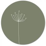Muurcirkel Bloem - Groen - 20 cm