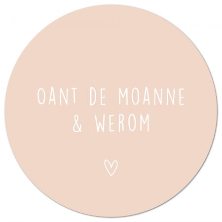 Muurcirkel Oant de Moanne Blush – 30 cm Fries valentijnscadeau
