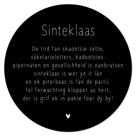 Muurcirkel Sinteklaas – Zwart – 30 cm Kadotips