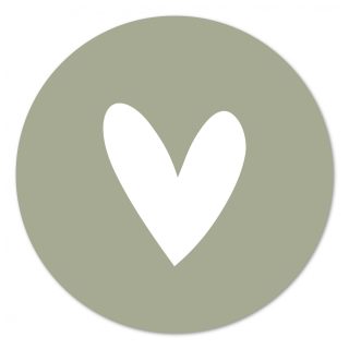 Muurcirkel Hart Groen – 20 cm Fries valentijnscadeau