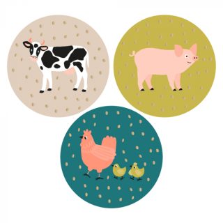 Stickervel Feest – Zwart/wit – 9 stickers Kadotips