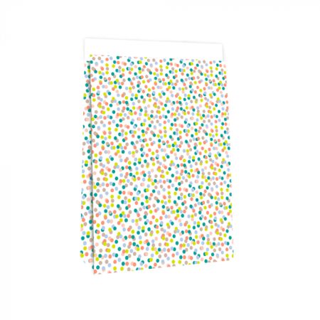 Blokbodemzakken – Confetti – 5 stuks – 17 x 10 x 25 cm Inpakzakjes