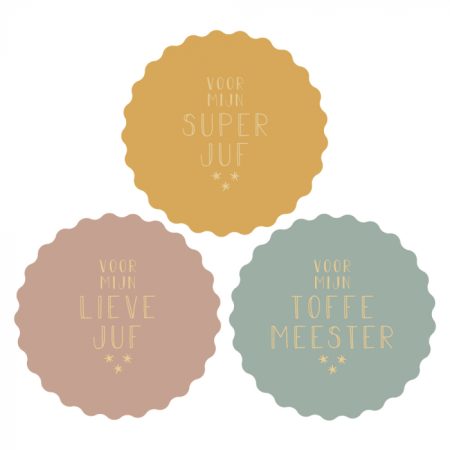 Stickers – Juf en Meester – 3 stuks Stickers