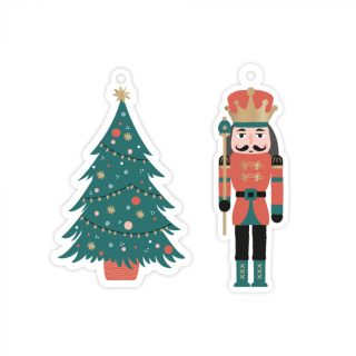 Kerst Cadeaulabel Set – Kerstboompje/Notenkraker Cadeaulabels