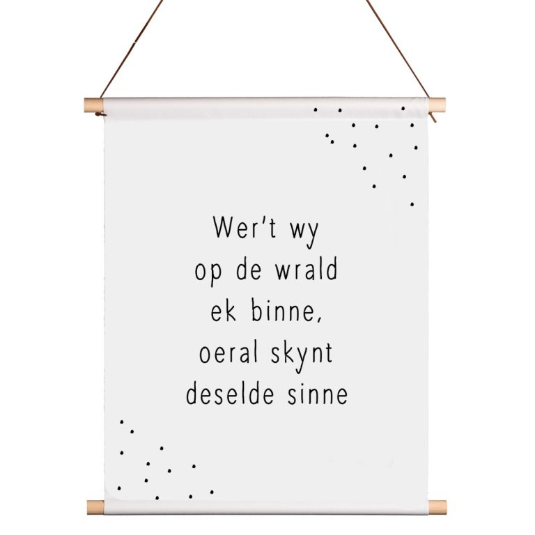 Friese Textielposter Fier it libben eltse dei Kopen? Krúskes.nl