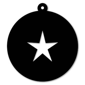 Kerstboomhanger – Ster zwart Kadotips