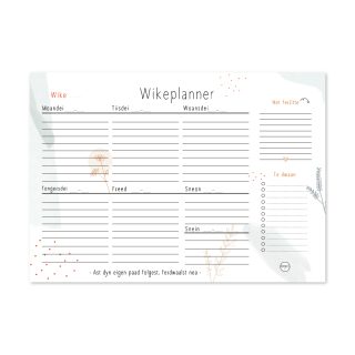 Ophangbare Friese weekplanner – Zwart/wit – A4 Kadotips