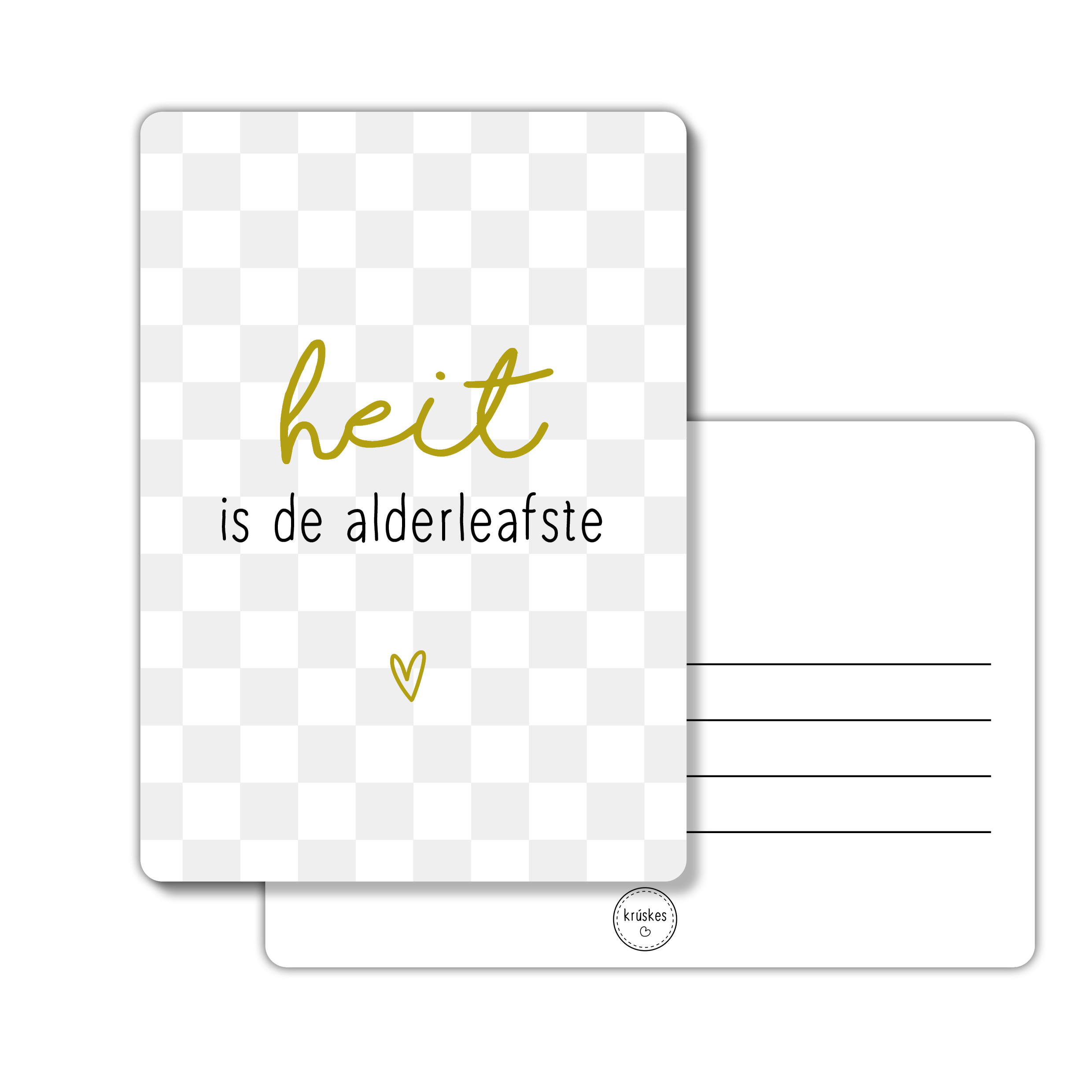 Kaart Heit is de alderleafste - Goudfolie - A6