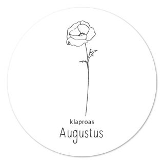 Muurcirkel Geboortebloem – Augustus – 20 cm Kadotips