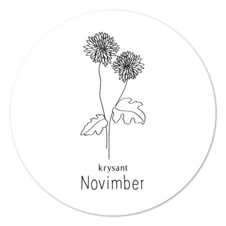 Muurcirkel Geboortebloem – November – 20 cm Kadotips
