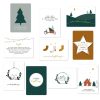 Friese kerstkaartenset - Goudfolie - 10 kaarten
