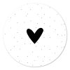 Muurcirkel Hartje stippen - 20 cm