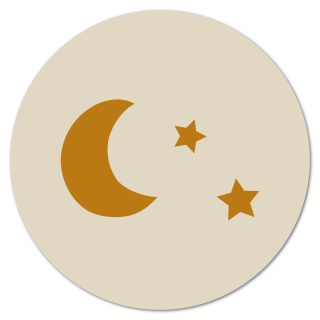 Muurcirkel Maan en sterren – 20 cm Kadotips