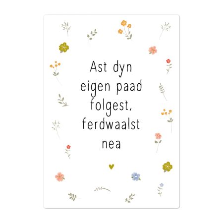 Kaart Ast dyn eigen paad folgest - Goudfolie - A5