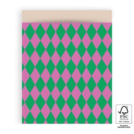 Cadeauzakken – Harlequin Groen – 5 stuks – 27 x 34 cm Inpakzakjes