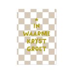 Kerstkaart In waarme krystgroet - Goudfolie - A6