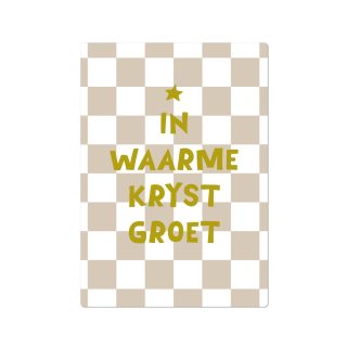 Kerstkaart In waarme krystgroet – Goudfolie – A6 Kerst 2024